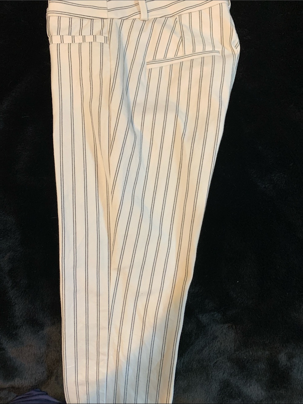 Banana Republic White Pinstripe Cropped Trousers